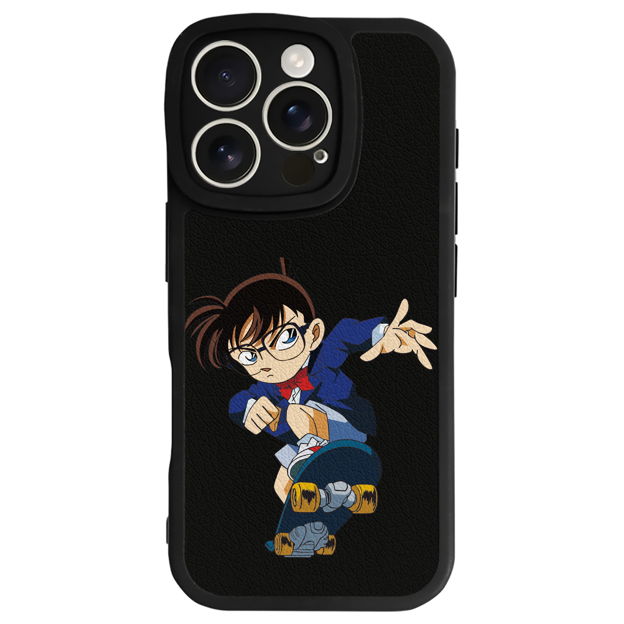 （画像用） 名探偵コナン 江戸川 コナン Detective Conan Conan Edogawa 【iPhone 16シリーズ対応】シリコンスマホケース（レザー調） 材質：シリコン